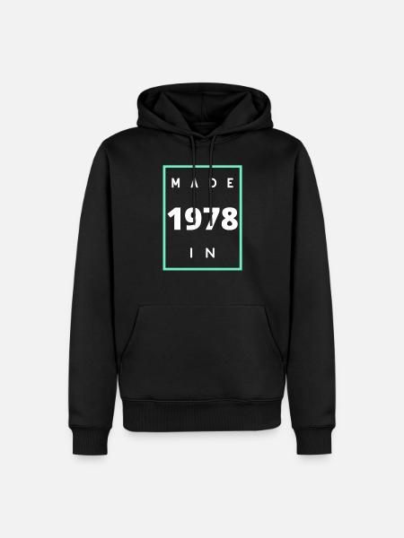 made in 1978 - Sweat à capuche Premium bio Homme - noir