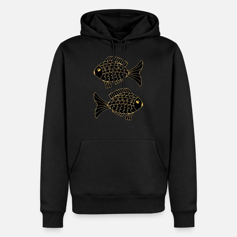 poisson - Sweat à capuche Premium bio Homme - noir