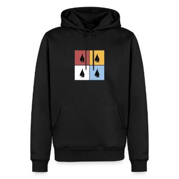 Segeln Quadrate Vintage Segler Sport Hobby - Männer Premium Bio Hoodie - Schwarz - Vorne - Nico (187cm)