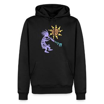 Native American Kokopelli Musican With Flute 1 - Männer Premium Bio Hoodie - Schwarz - Vorne - Nico (187cm)
