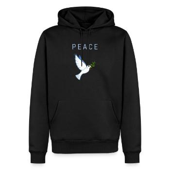 Peace Dove - Men’s Premium Organic Hoodie - black - Front - Nico (187cm)