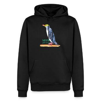 Meer geht immer - Pinguin! - Männer Premium Bio Hoodie - Schwarz - Vorne - Nico (187cm)