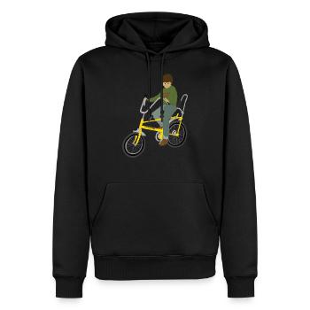 70s Kid on a Chopper - Men’s Premium Organic Hoodie - black - Front - Nico (187cm)