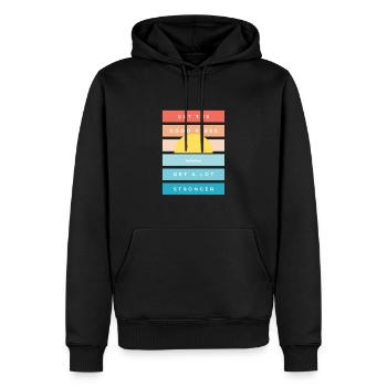 Gute Vibes - Männer Premium Bio Hoodie - Schwarz - Vorne - Nico (187cm)