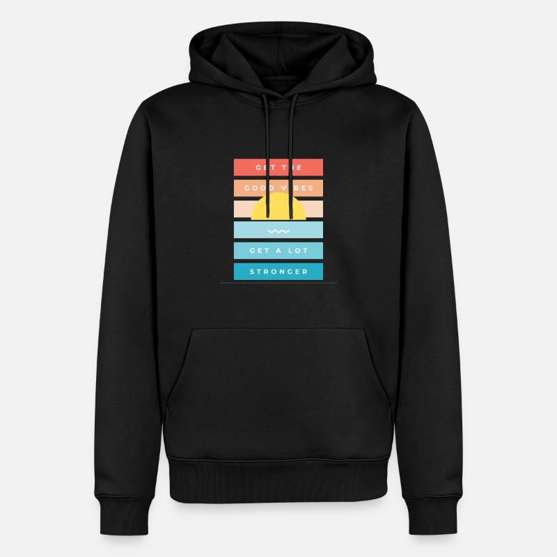 Gute Vibes - Männer Premium Bio Hoodie - Schwarz