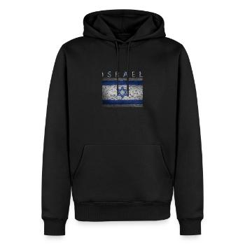 Israel Flagge - Männer Premium Bio Hoodie - Schwarz - Vorne - Nico (187cm)