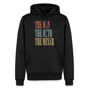 The Man The Myth The Meyer - Männer Premium Bio Hoodie - Schwarz - Vorne - Nico (187cm)