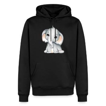 Bébé Éléphant Drôle de doux T-shirt idée cadeau - Sweat à capuche Premium bio Homme - noir - Devant - Nico (187cm)