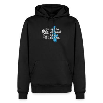 Wenn ich den See seh Ammersee - Männer Premium Bio Hoodie - Schwarz - Vorne - Nico (187cm)