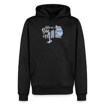 Wenn ich den See seh Fleesensee - Männer Premium Bio Hoodie - Schwarz - Vorne - Nico (187cm)