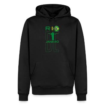 Rio de janeiro - Sweat à capuche Premium bio Homme - noir - Devant - Nico (187cm)