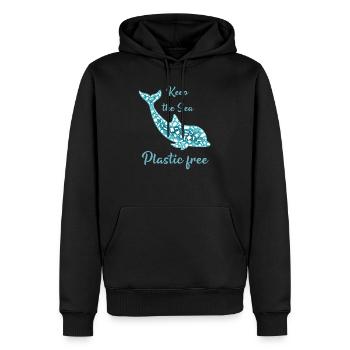 Keep the Sea Plastic free - Männer Premium Bio Hoodie - Schwarz - Vorne - Nico (187cm)