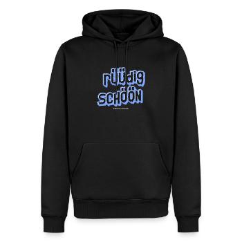 rüüdig schöön Swiss Things - Männer Premium Bio Hoodie - Schwarz - Vorne - Nico (187cm)