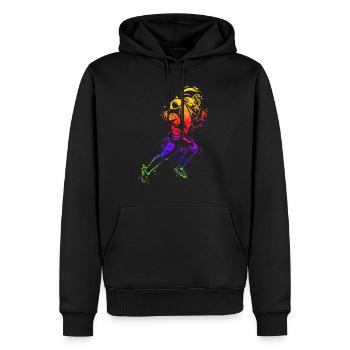 American Football Footballer Bunt - Männer Premium Bio Hoodie - Schwarz - Vorne - Nico (187cm)