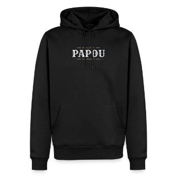 Meilleur Papou Tenue Familiale Mère Père Enfant - Sweat à capuche Premium bio Homme - noir - Devant - Nico (187cm)