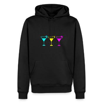 Cocktail Vacances d’été à la plage - Sweat à capuche Premium bio Homme - noir - Devant - Nico (187cm)