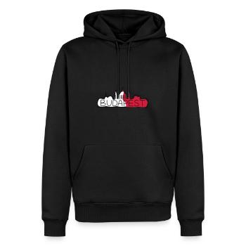 Breloque Budapest Skyline - Sweat à capuche Premium bio Homme - noir - Devant - Nico (187cm)