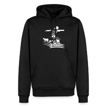 Farmer Farm Farm Icône de l’agriculteur Icône graphique - Sweat à capuche Premium bio Homme - noir - Devant - Nico (187cm)