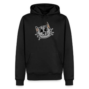 Niedliche Katze Kopf - Männer Premium Bio Hoodie - Schwarz - Vorne - Nico (187cm)