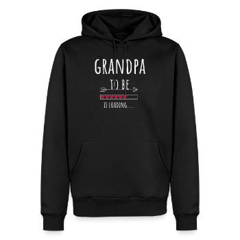 Grand-père sera grand-père Annonce Cadeau enceinte - Sweat à capuche Premium bio Homme - noir - Devant - Nico (187cm)