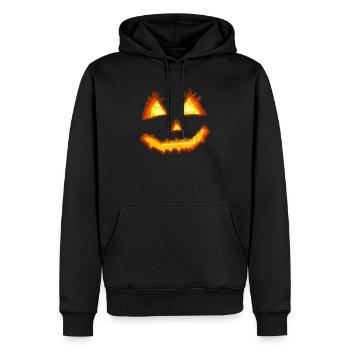 Kürbis - Männer Premium Bio Hoodie - Schwarz - Vorne - Nico (187cm)