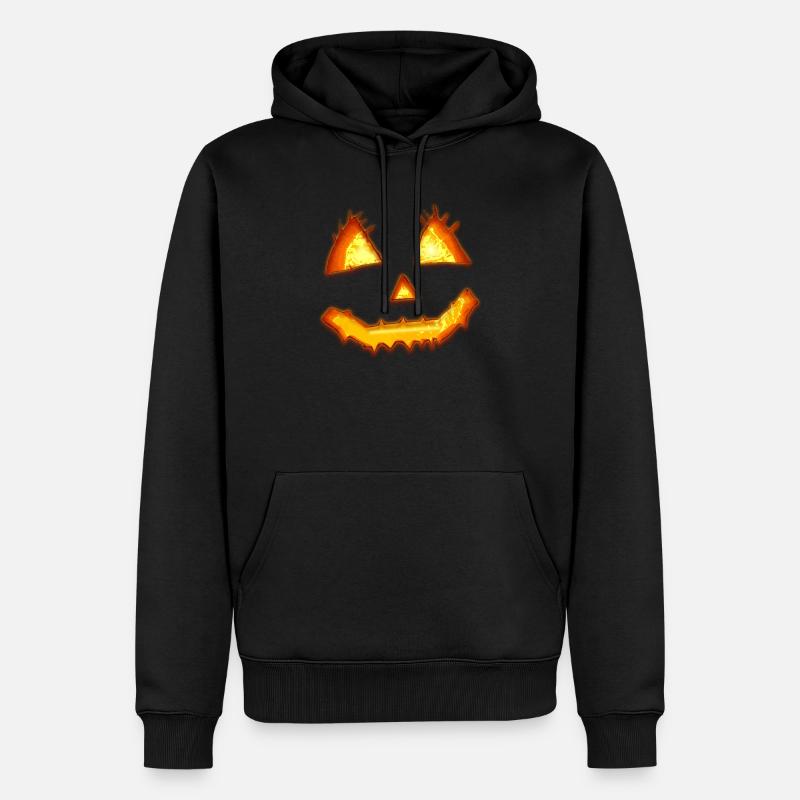 Kürbis - Männer Premium Bio Hoodie - Schwarz