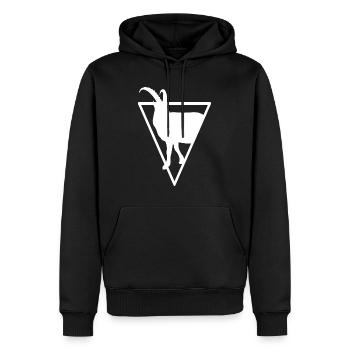 Triagnle - Chèvre - - Sweat à capuche Premium bio Homme - noir - Devant - Nico (187cm)