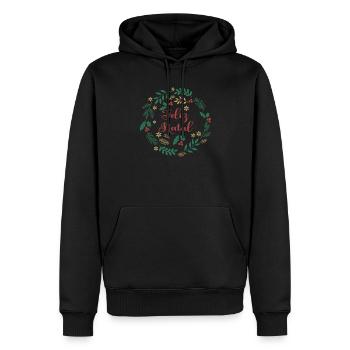 Feliz Natal Joyeux Noël Joyeux Noël - Sweat à capuche Premium bio Homme - noir - Devant - Nico (187cm)