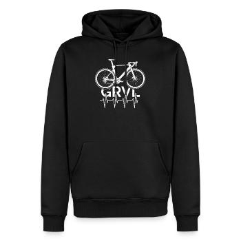 Gravelbike Roadbike Heartbeat Logo Team Symbol - Männer Premium Bio Hoodie - Schwarz - Vorne - Nico (187cm)