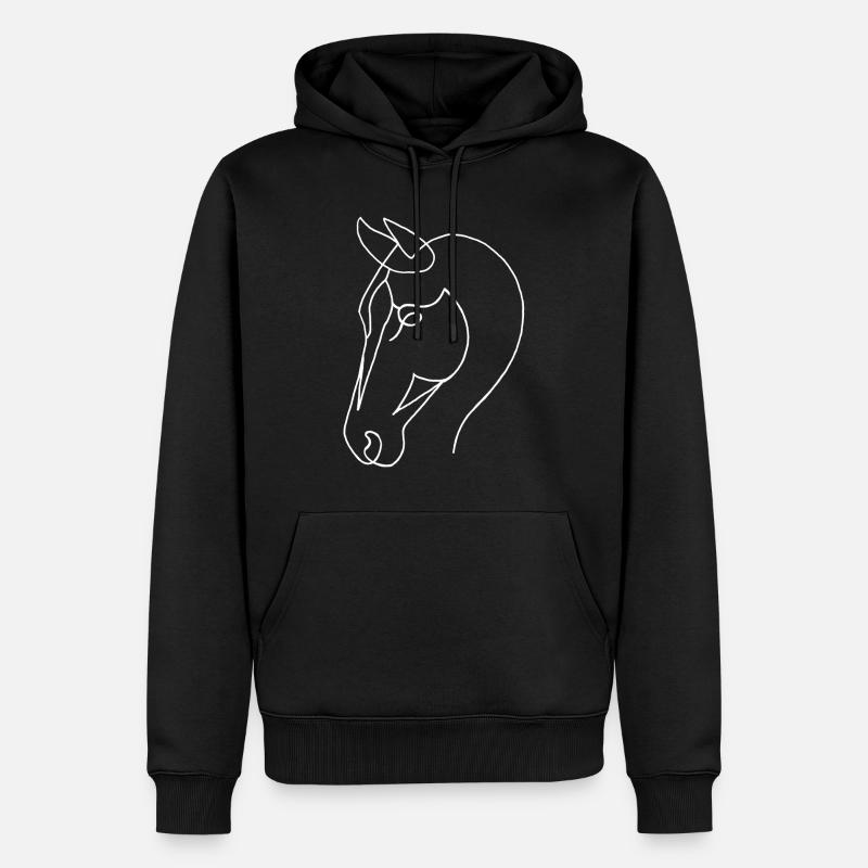 Esquisse du cheval blanc - Sweat à capuche Premium bio Homme - noir