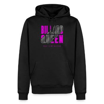 Reine du billard - Sweat à capuche Premium bio Homme - noir - Devant - Nico (187cm)