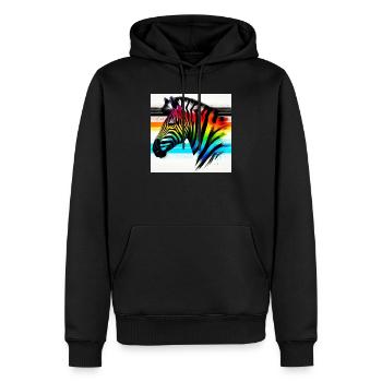 Zèbre - Sweat à capuche Premium bio Homme - noir - Devant - Nico (187cm)
