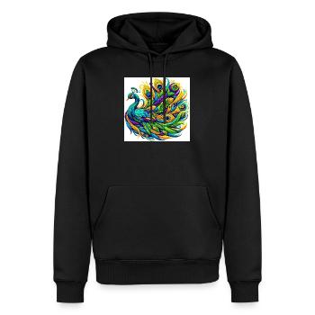 Paon - Sweat à capuche Premium bio Homme - noir - Devant - Nico (187cm)