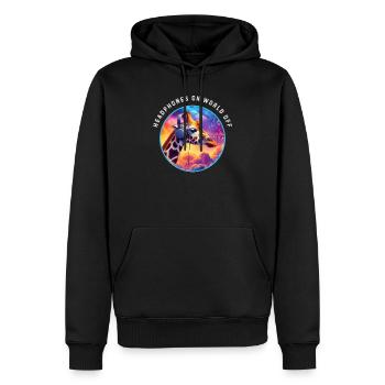 Casque sur le monde éteint - Sweat à capuche Premium bio Homme - noir - Devant - Nico (187cm)