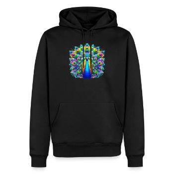 Paon - Sweat à capuche Premium bio Homme - noir - Devant - Nico (187cm)