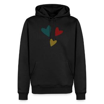 WEIHNACHTEN. PAAR. HERZ. VALENTINSTAG. GERADE VERHEIRATET. - Männer Premium Bio Hoodie - Schwarz - Vorne - Nico (187cm)