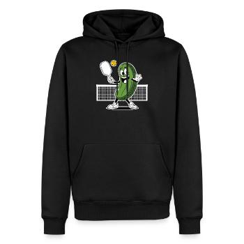 Dill mit Pickleball-Spieler - Männer Premium Bio Hoodie - Schwarz - Vorne - Nico (187cm)