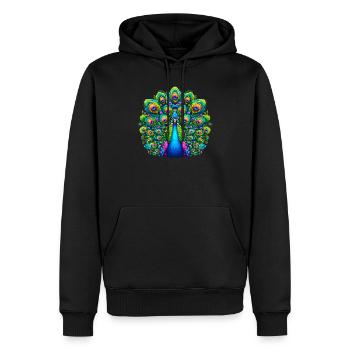 Paon - Sweat à capuche Premium bio Homme - noir - Devant - Nico (187cm)