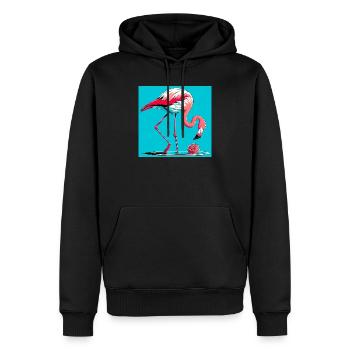 flamingo - Men’s Premium Organic Hoodie - black - Front - Nico (187cm)