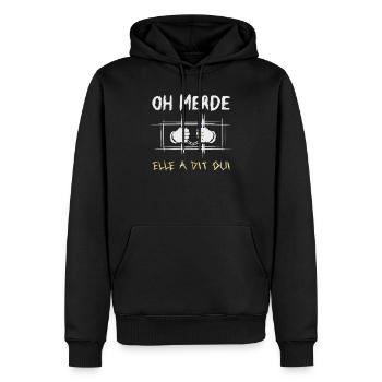 Sie sagte, dass das Engagement für den Heiratsantrag - Männer Premium Bio Hoodie - Schwarz - Vorne - Nico (187cm)