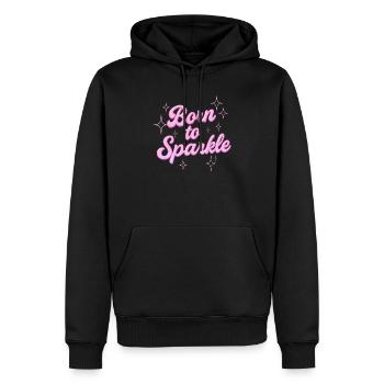 born to sparkle / y2k statement design - Männer Premium Bio Hoodie - Schwarz - Vorne - Nico (187cm)