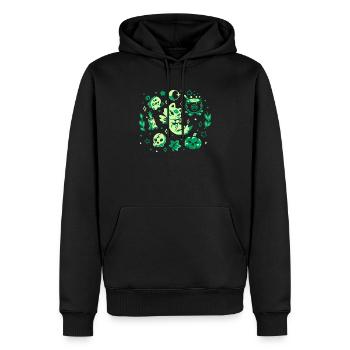Ambiance verte d’Halloween - Sweat à capuche Premium bio Homme - noir - Devant - Nico (187cm)