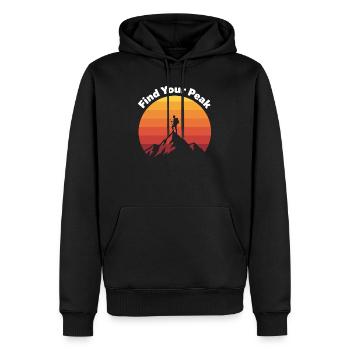 Trouvez votre voyage au sommet - Sweat à capuche Premium bio Homme - noir - Devant - Nico (187cm)