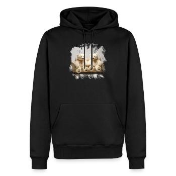 Ours câlins sur le duo de canapés - Sweat à capuche Premium bio Homme - noir - Devant - Nico (187cm)