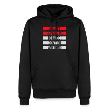 L’IA ne peut pas me remplacer Je ne fais rien Blague humoristique - Sweat à capuche Premium bio Homme - noir - Devant - Nico (187cm)