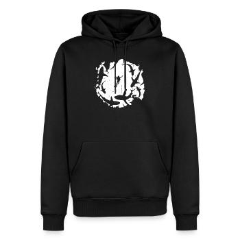 Taucher in kreisförmiger Hai-Silhouette - Männer Premium Bio Hoodie - Schwarz - Vorne - Nico (187cm)