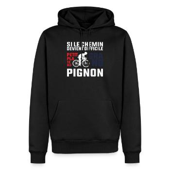 If the Path Gets Tough - Cyclist Gift - Men’s Premium Organic Hoodie - black - Front - Nico (187cm)