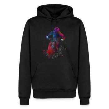 Art du sport automobile #motor #sport - Sweat à capuche Premium bio Homme - noir - Devant - Nico (187cm)