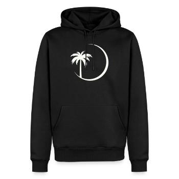 Silhouette du cercle de palmiers - Sweat à capuche Premium bio Homme - noir - Devant - Nico (187cm)