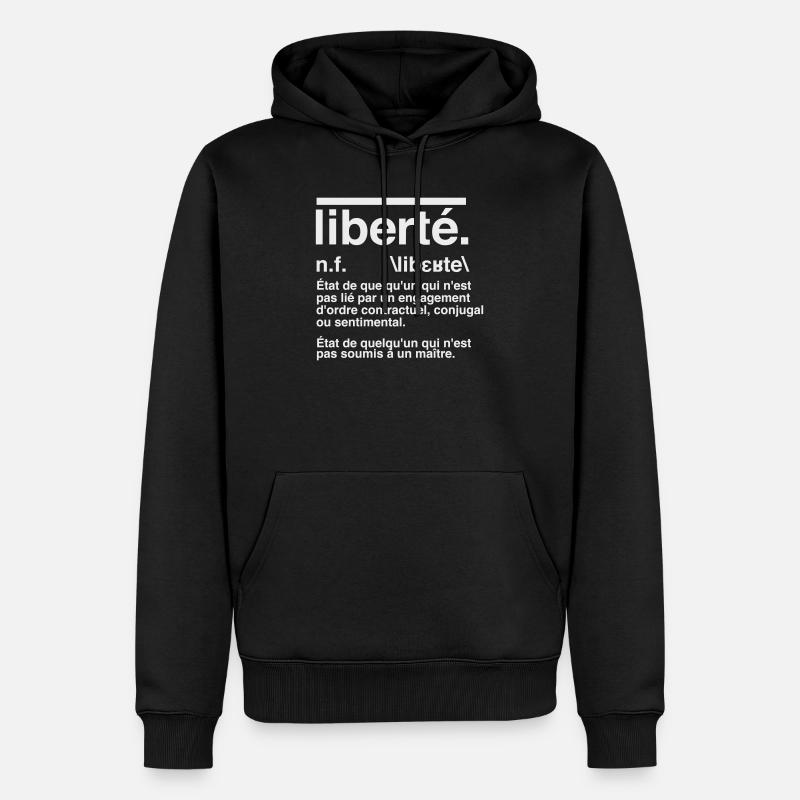 Liberté Définition Style Dictionnaire  - Sweat à capuche Premium bio Homme - noir